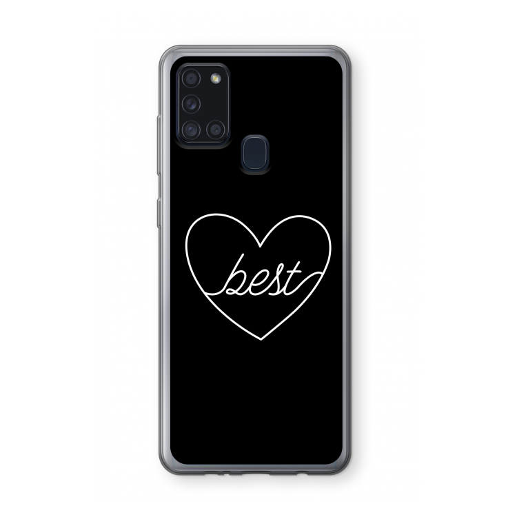 Best heart black: Samsung Galaxy A21s Transparant Hoesje