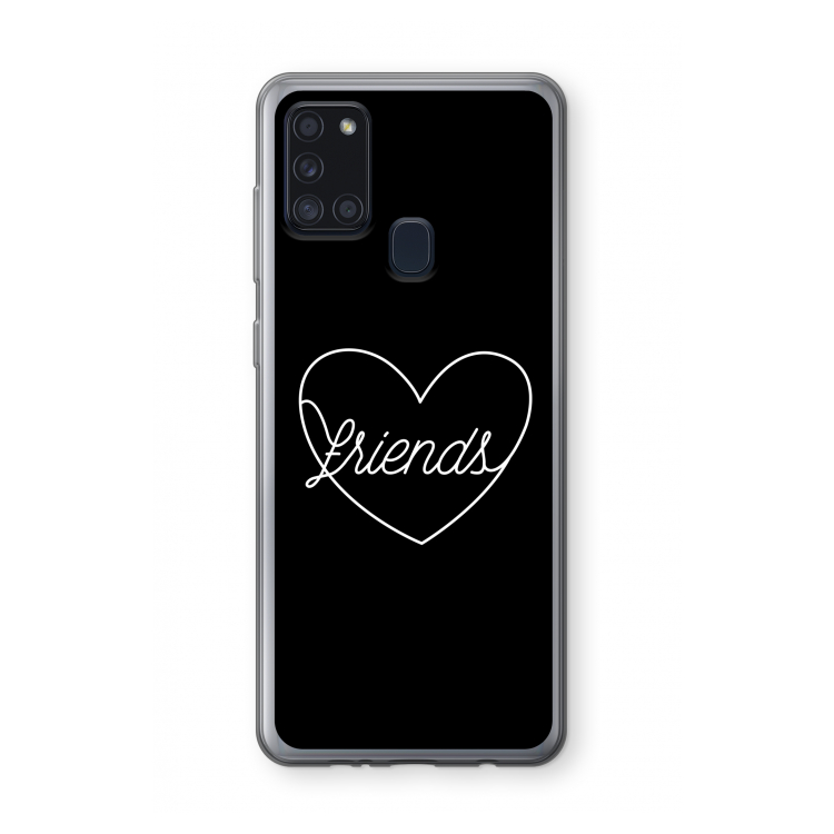 Friends heart black: Samsung Galaxy A21s Transparant Hoesje