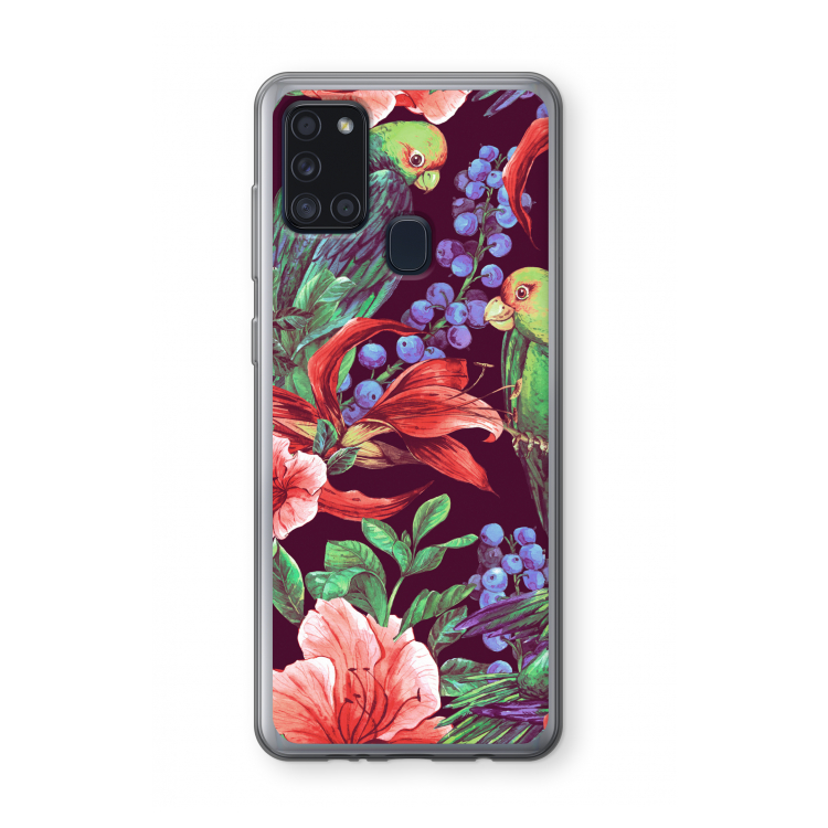 Papegaaien: Samsung Galaxy A21s Transparant Hoesje