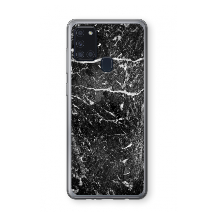 Zwart marmer: Samsung Galaxy A21s Transparant Hoesje
