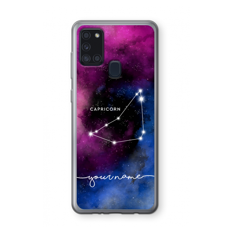 Sterrenbeeld - Donker: Samsung Galaxy A21s Transparant Hoesje