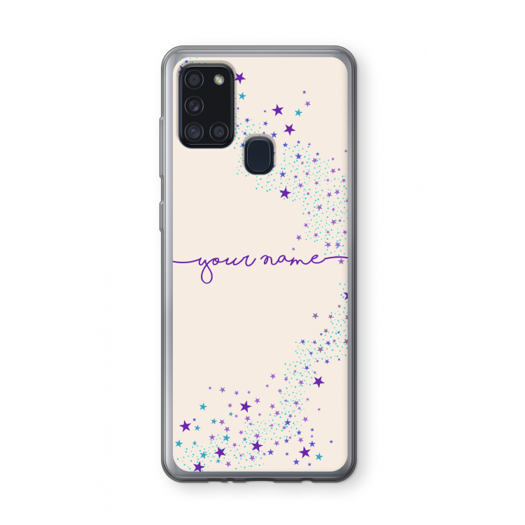 Sterren: Samsung Galaxy A21s Transparant Hoesje