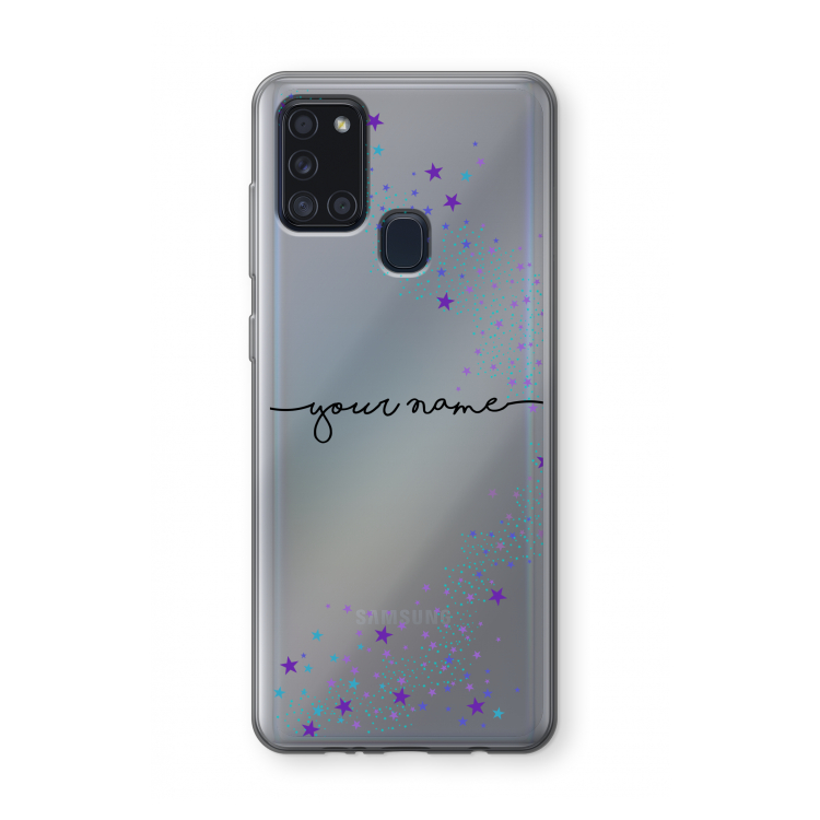 Sterren: Samsung Galaxy A21s Transparant Hoesje