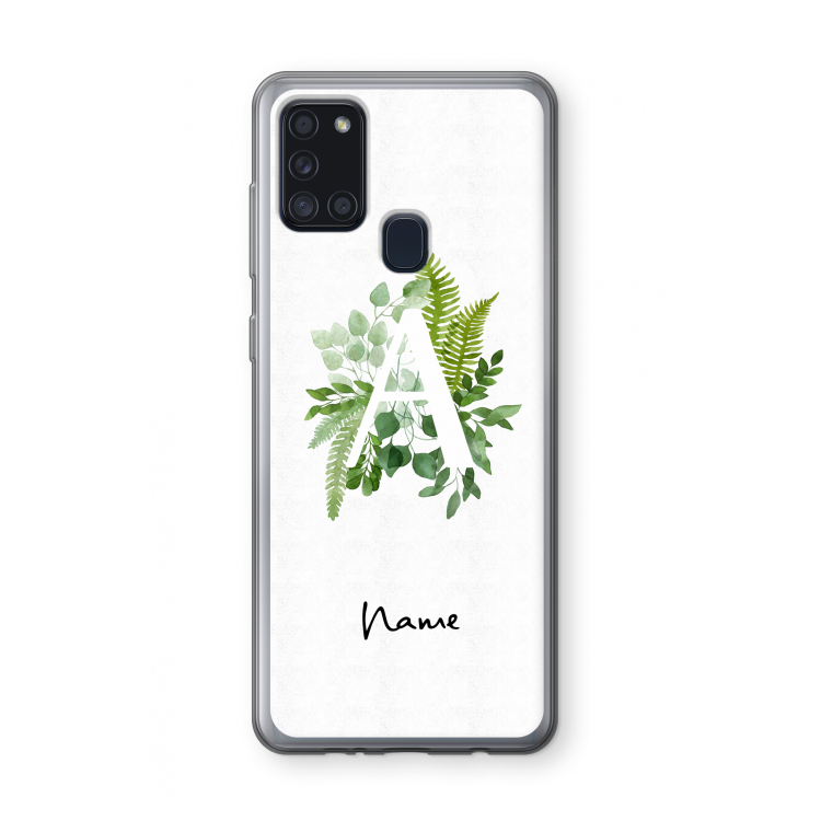 Green Brush: Samsung Galaxy A21s Transparant Hoesje