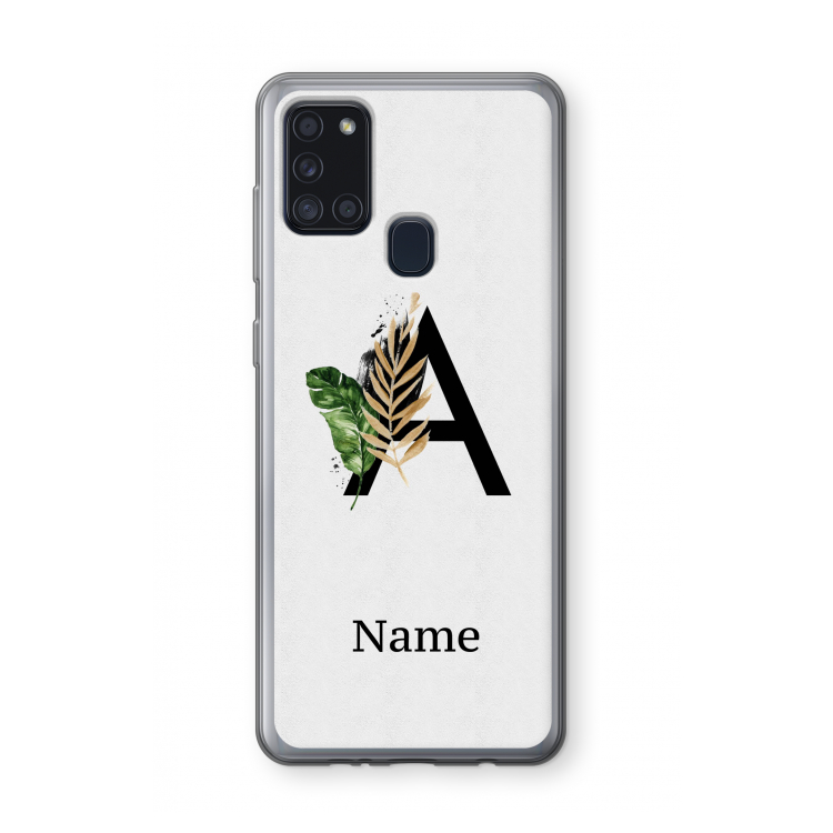 Charcoal Flora: Samsung Galaxy A21s Transparant Hoesje