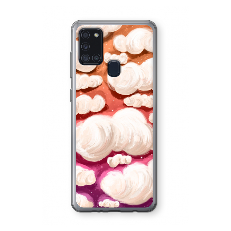 Katoen Wolken: Samsung Galaxy A21s Transparant Hoesje
