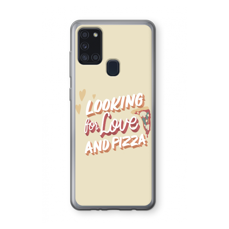 Pizza is the answer: Samsung Galaxy A21s Transparant Hoesje