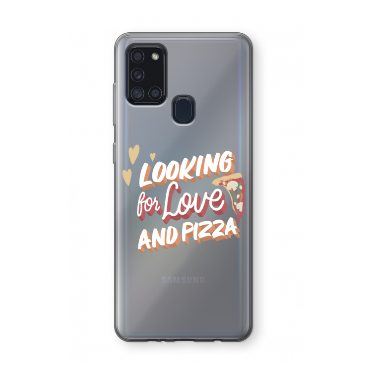 Pizza is the answer: Samsung Galaxy A21s Transparant Hoesje