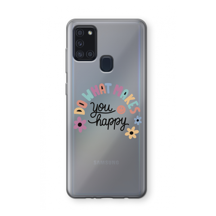 Happy days: Samsung Galaxy A21s Transparant Hoesje