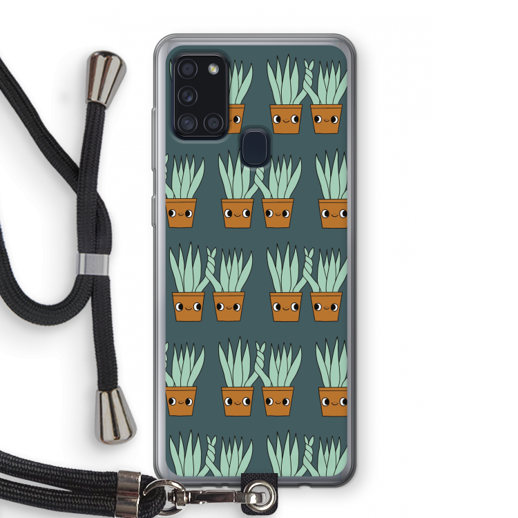 Sansevieria: Samsung Galaxy A21s Transparant Hoesje met koord