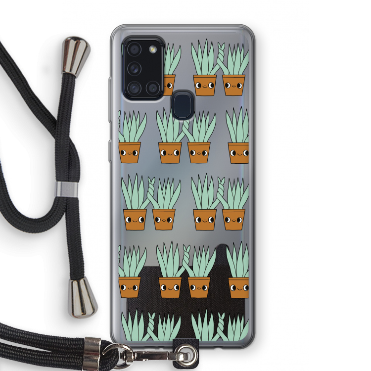 Sansevieria: Samsung Galaxy A21s Transparant Hoesje met koord
