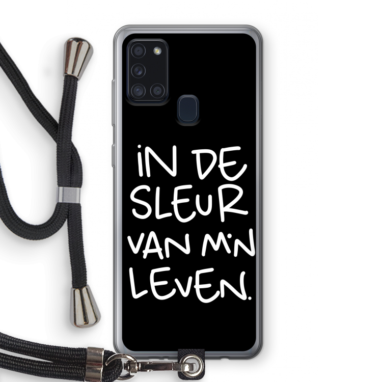 De Sleur: Samsung Galaxy A21s Transparant Hoesje met koord