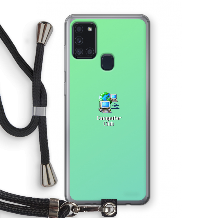Win98: Samsung Galaxy A21s Transparant Hoesje met koord