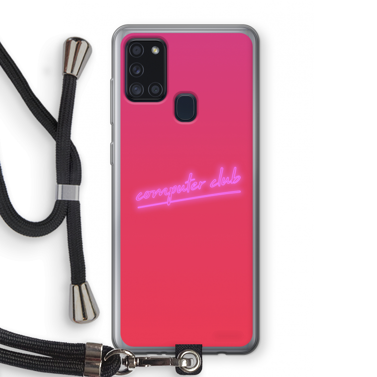 Vice Glow: Samsung Galaxy A21s Transparant Hoesje met koord