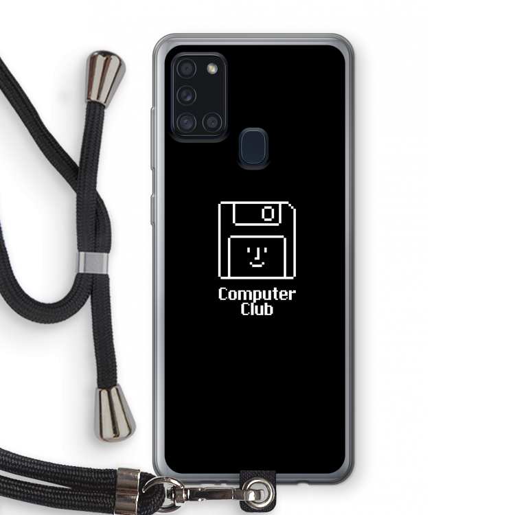 Hello: Samsung Galaxy A21s Transparant Hoesje met koord
