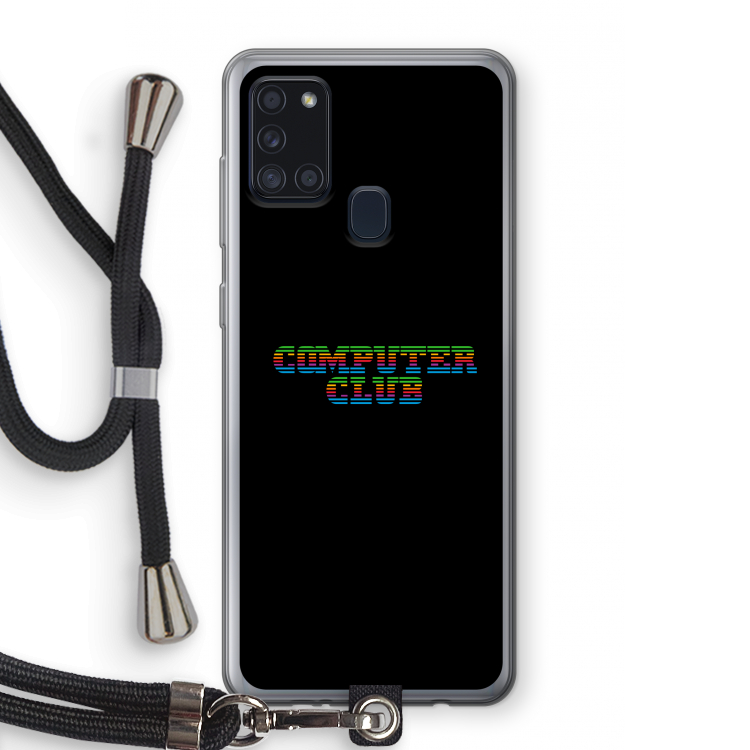 Retro: Samsung Galaxy A21s Transparant Hoesje met koord