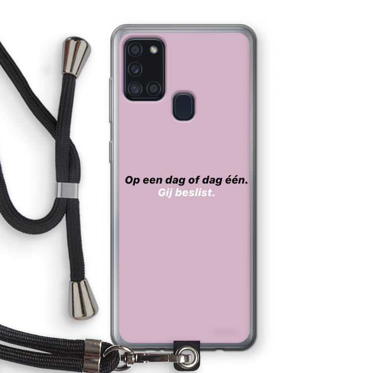 gij beslist: Samsung Galaxy A21s Transparant Hoesje met koord