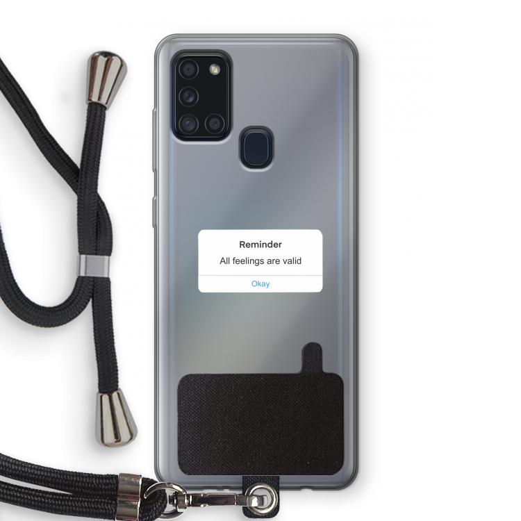 Reminder: Samsung Galaxy A21s Transparant Hoesje met koord