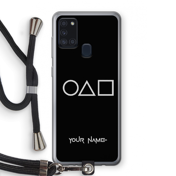 Squid Game: Samsung Galaxy A21s Transparant Hoesje met koord