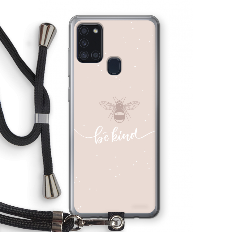 Be(e) kind: Samsung Galaxy A21s Transparant Hoesje met koord