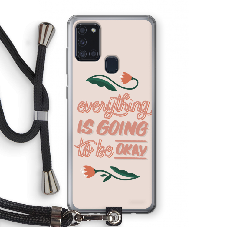 Optimistic flower girl: Samsung Galaxy A21s Transparant Hoesje met koord