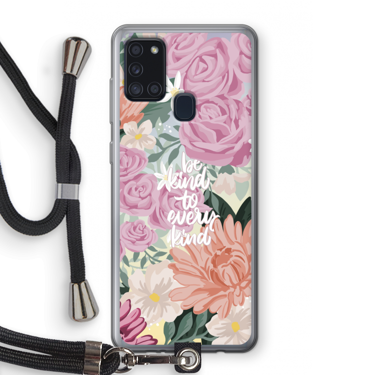Kindness matters: Samsung Galaxy A21s Transparant Hoesje met koord