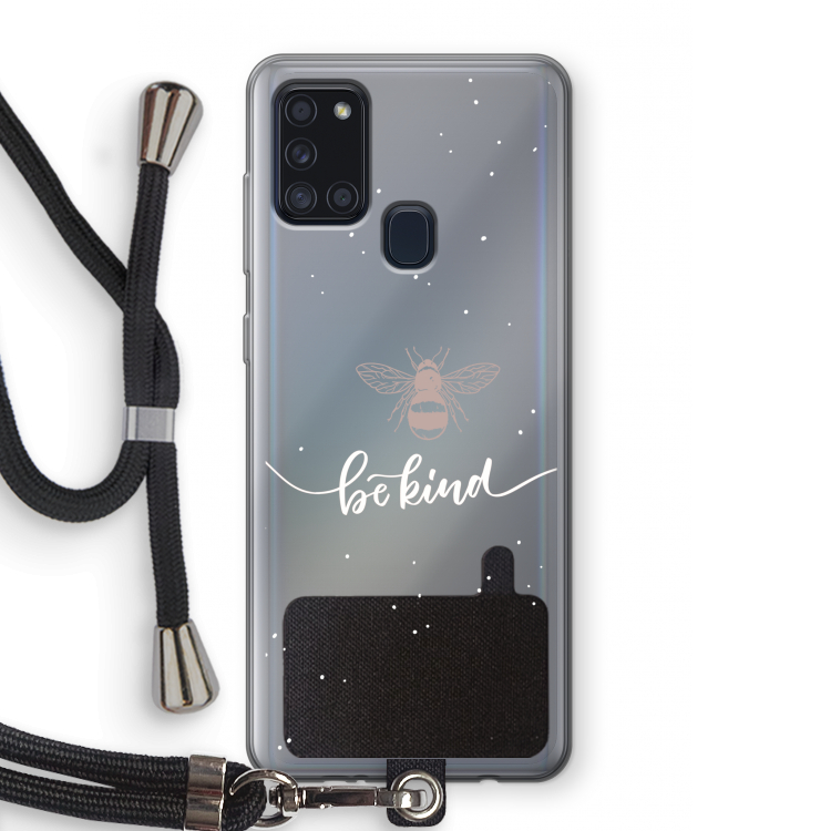 Be(e) kind: Samsung Galaxy A21s Transparant Hoesje met koord