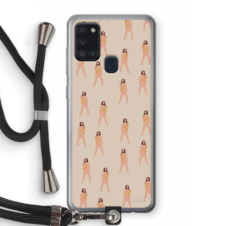 You're so golden: Samsung Galaxy A21s Transparant Hoesje met koord