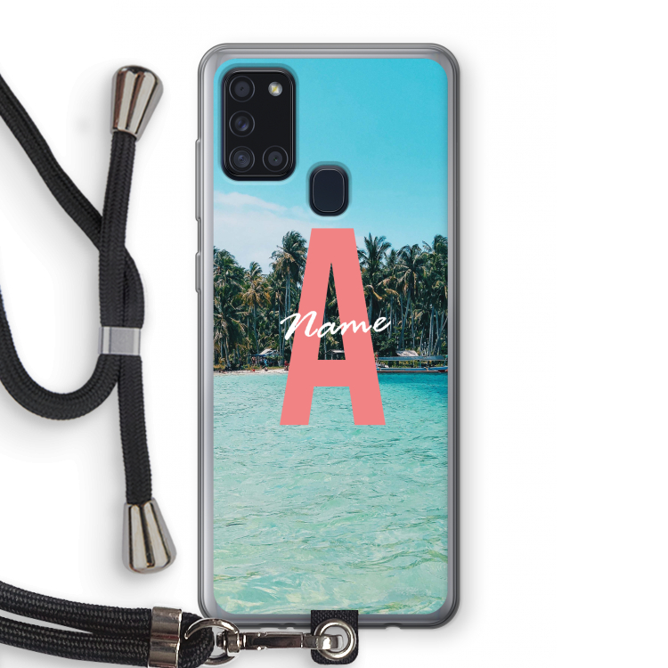 Pacific Dream: Samsung Galaxy A21s Transparant Hoesje met koord