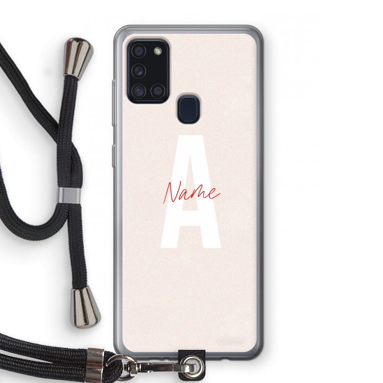 Strawberry Milkshake: Samsung Galaxy A21s Transparant Hoesje met koord