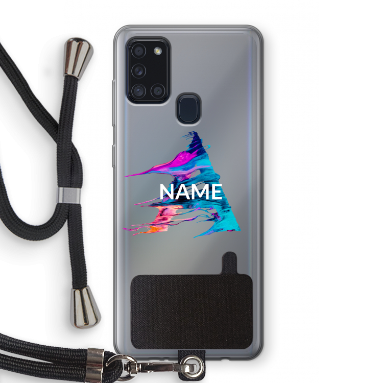 Abstract Spectrum: Samsung Galaxy A21s Transparant Hoesje met koord