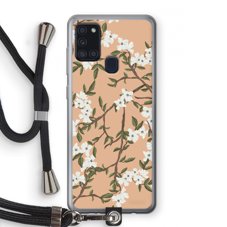Blossoming spring: Samsung Galaxy A21s Transparant Hoesje met koord