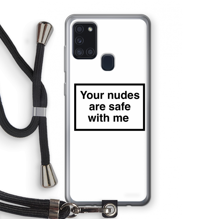 Safe with me: Samsung Galaxy A21s Transparant Hoesje met koord