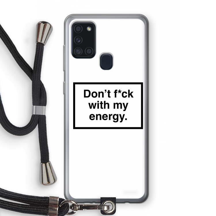 My energy: Samsung Galaxy A21s Transparant Hoesje met koord
