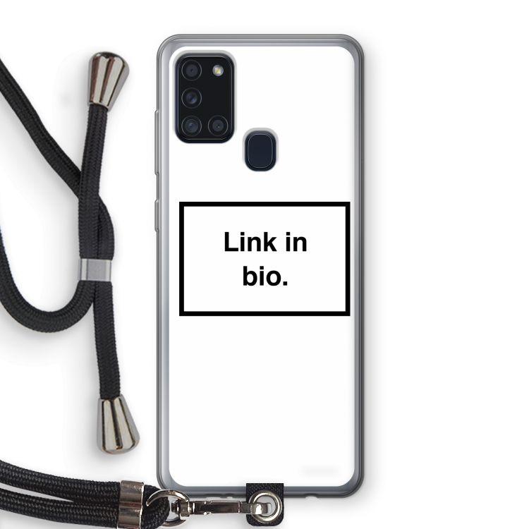 Link in bio: Samsung Galaxy A21s Transparant Hoesje met koord