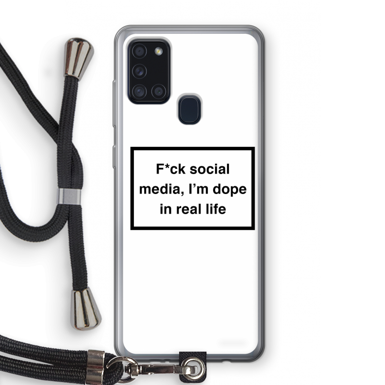 I'm dope: Samsung Galaxy A21s Transparant Hoesje met koord
