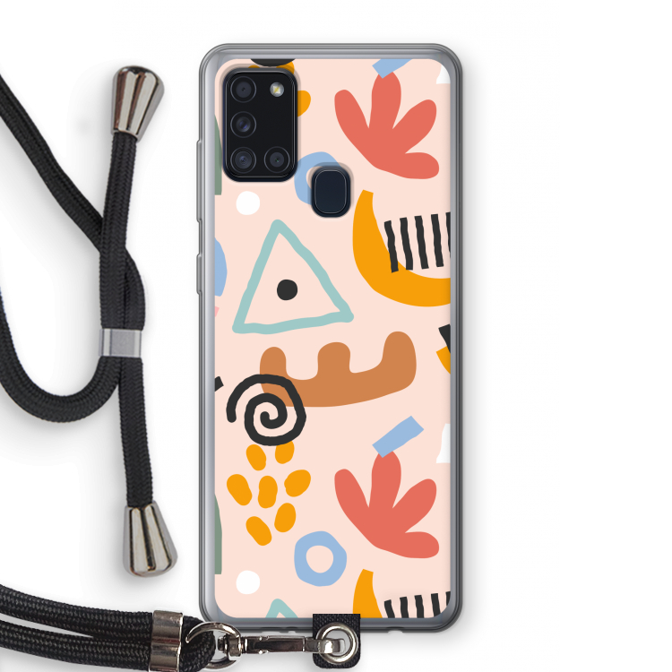Abstract: Samsung Galaxy A21s Transparant Hoesje met koord