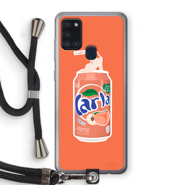 S(peach)less: Samsung Galaxy A21s Transparant Hoesje met koord
