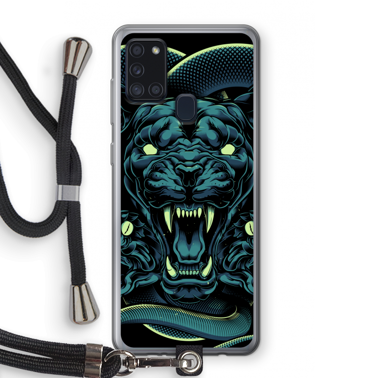 Cougar and Vipers: Samsung Galaxy A21s Transparant Hoesje met koord