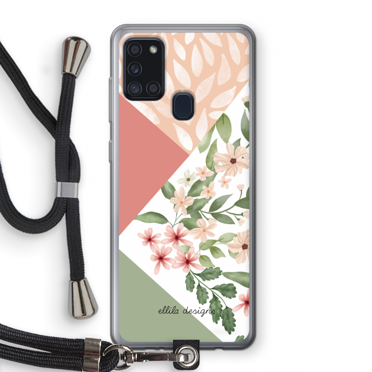 Sweet heaven geometrics: Samsung Galaxy A21s Transparant Hoesje met koord