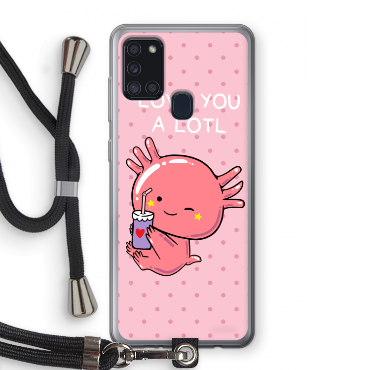 Love You A Lotl: Samsung Galaxy A21s Transparant Hoesje met koord