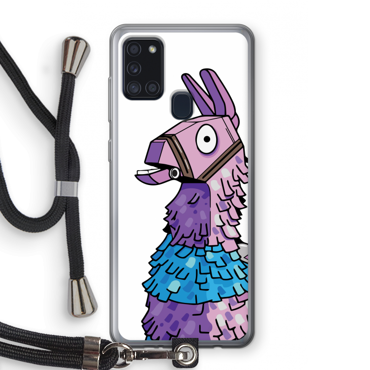 Lama: Samsung Galaxy A21s Transparant Hoesje met koord