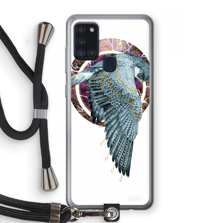 Golden Falcon: Samsung Galaxy A21s Transparant Hoesje met koord