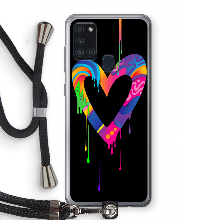 Melts My Heart: Samsung Galaxy A21s Transparant Hoesje met koord
