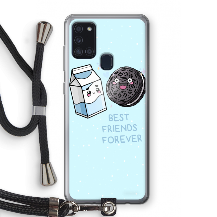 Best Friend Forever: Samsung Galaxy A21s Transparant Hoesje met koord