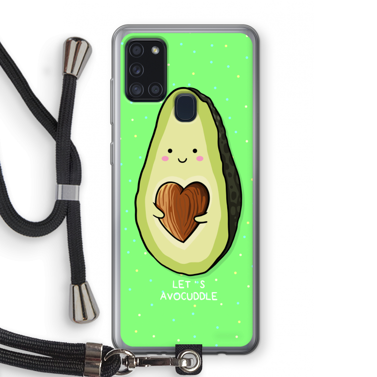 Avocuddle: Samsung Galaxy A21s Transparant Hoesje met koord