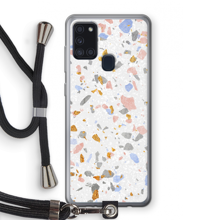 Terrazzo N°8: Samsung Galaxy A21s Transparant Hoesje met koord