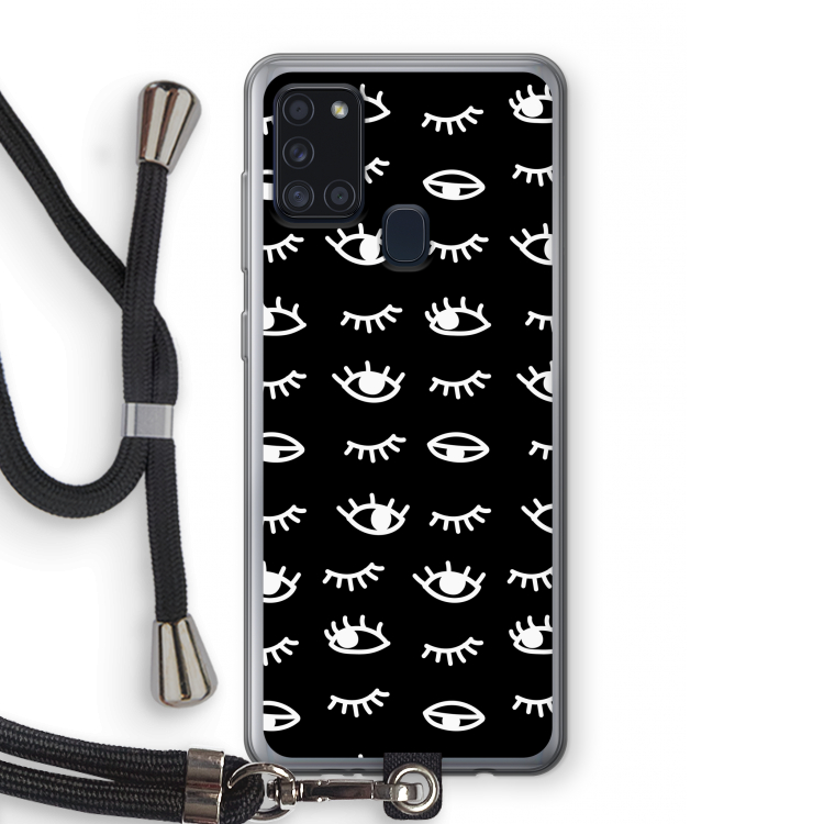 Eye pattern #3: Samsung Galaxy A21s Transparant Hoesje met koord