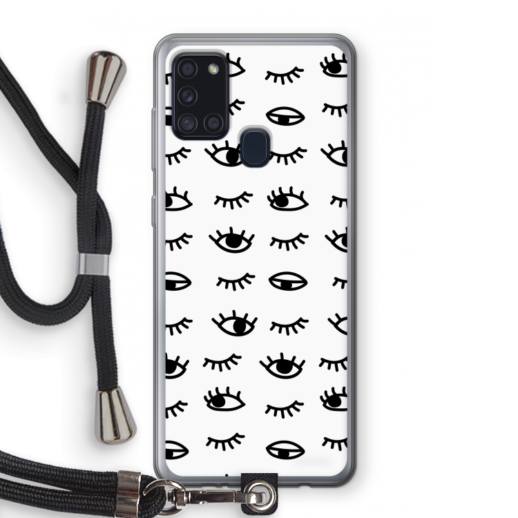 Eye pattern #2: Samsung Galaxy A21s Transparant Hoesje met koord