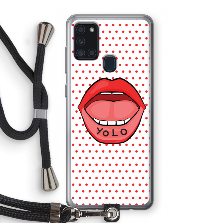 Yolo Denise: Samsung Galaxy A21s Transparant Hoesje met koord